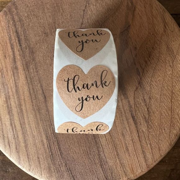 Other - NEW 500 Pc Heart Thank you Sticker Roll